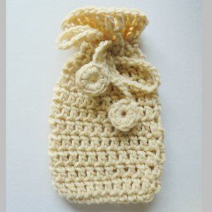Pouch crochet handmade perfect for Tarot ivory